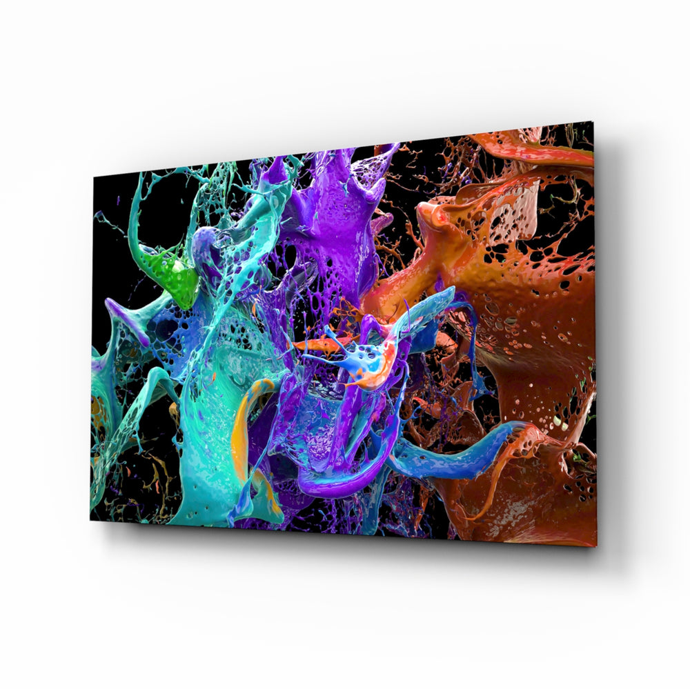 Macro-splash panel bringing bold drama to a contemporary living space