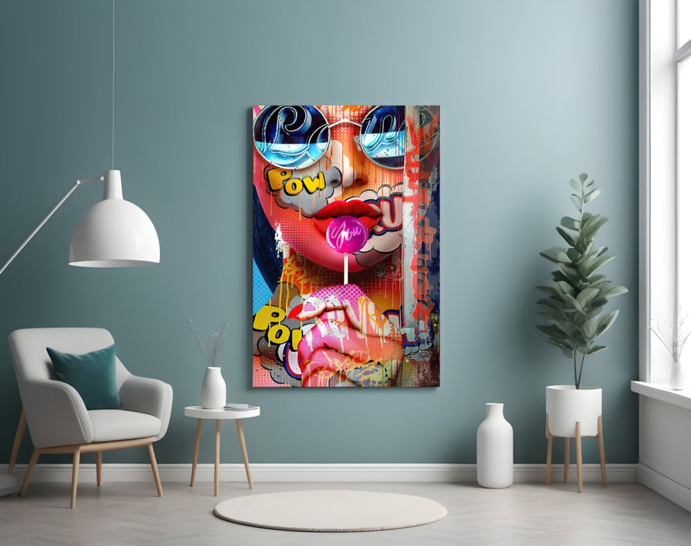 Bubblegum Pop panel adding editorial mood to a creative office