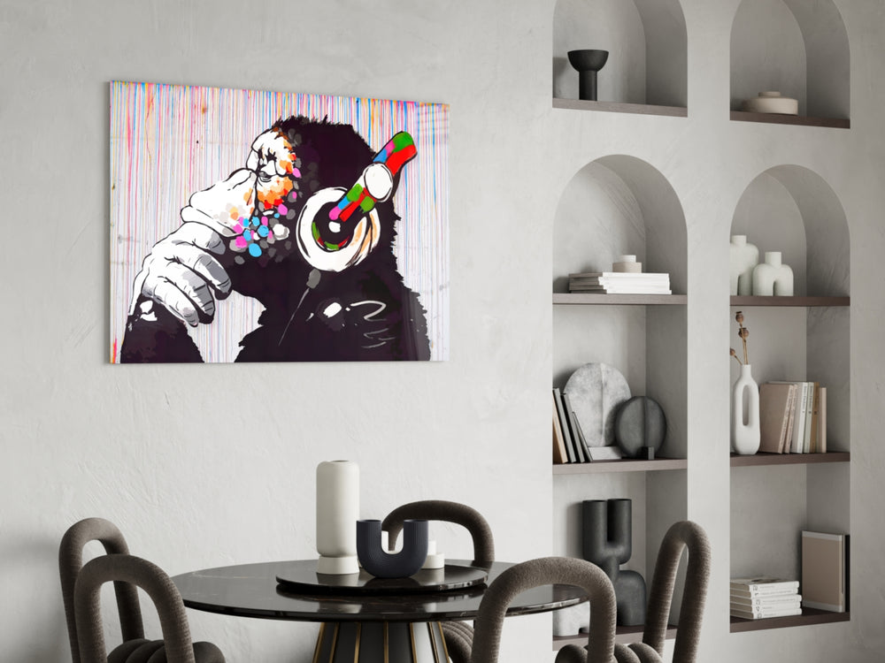 DJ Chimp glass print enhancing a teen room with cinematic drama