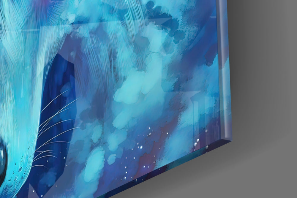 Spirit Wolf panel catching neon-light to reveal its tactile mist