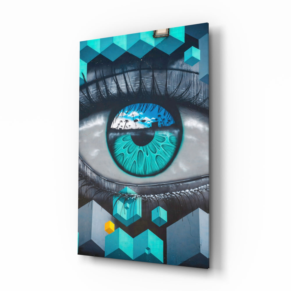 Surreal-geometric panel bringing surreal drama to a contemporary living space
