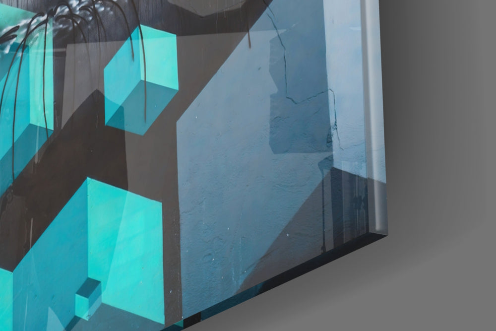 Cubist Eye panel catching window light to reveal its tactile facet