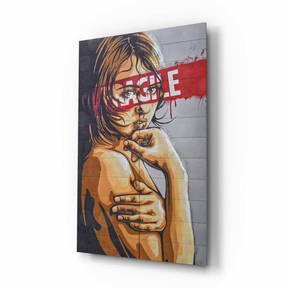 Conceptual-protest panel bringing bold drama to a contemporary living space