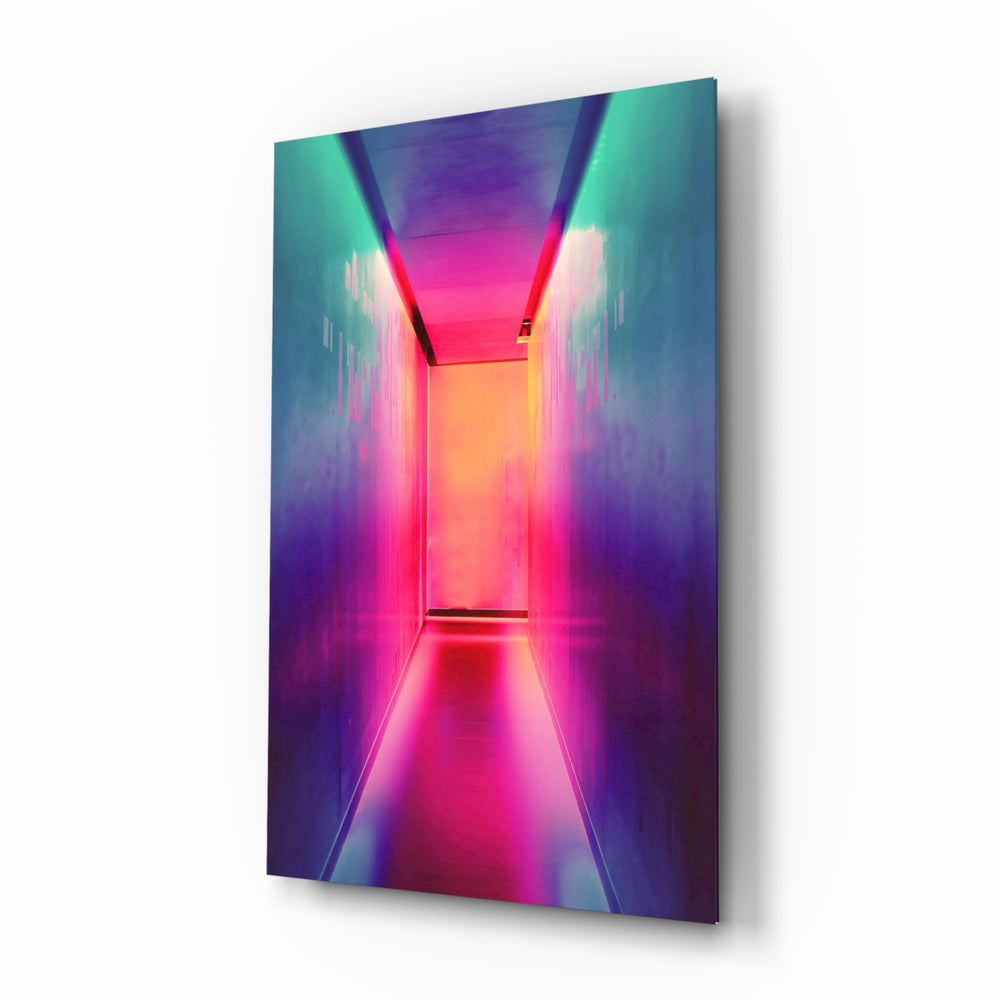 Vaporwave-cyber panel bringing cyber drama to a contemporary entryway