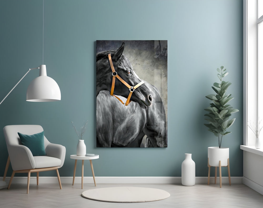 Black Stallion panel adding editorial mood to a living room