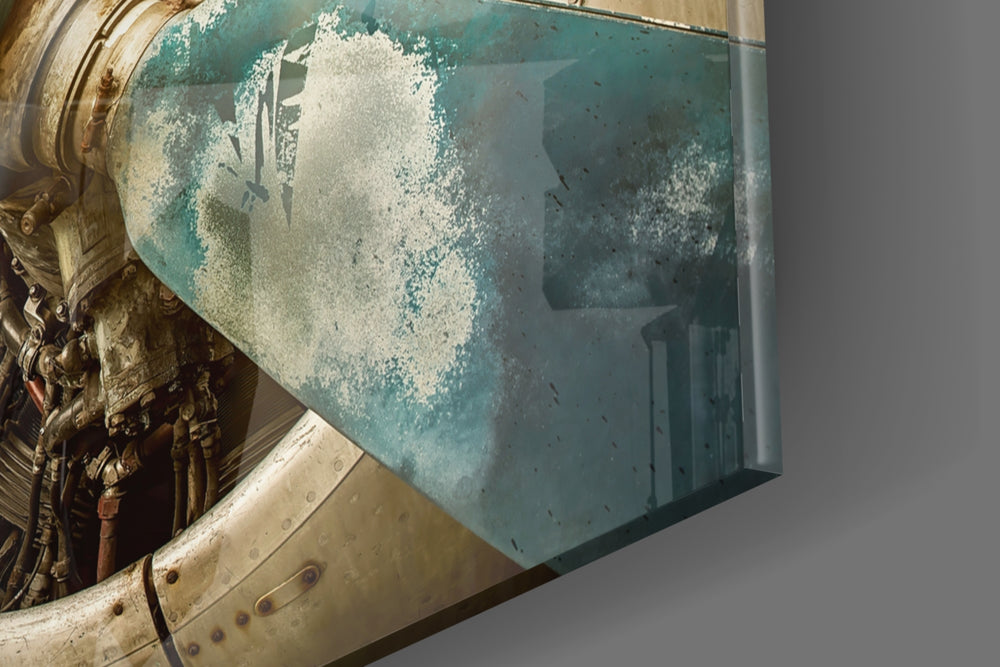 Vintage Plane panel catching window light to reveal its tactile patina