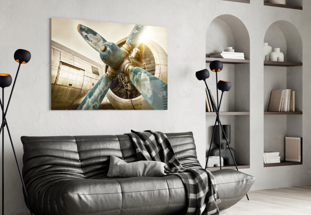 Vintage Plane panel adding editorial mood to a study