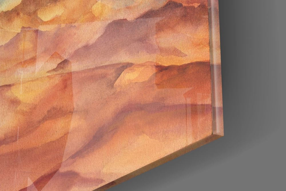 Watercolor Ranges panel catching window light to reveal its tactile haze