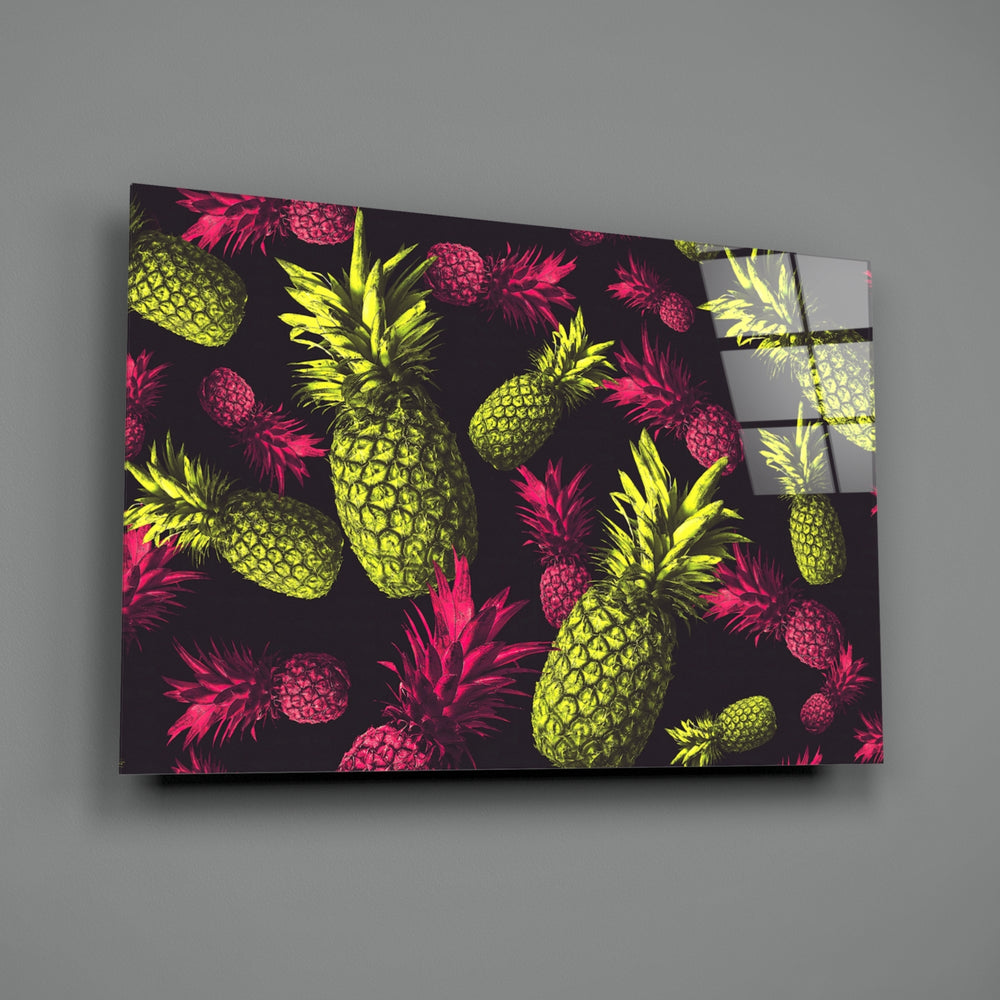 Neon Pineapples close-up showing neon green and magenta pineapple pattern