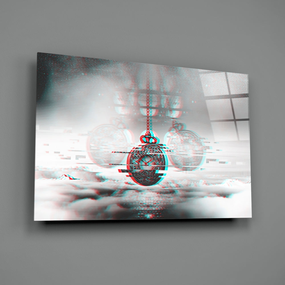 Glitch Pocket Watch close-up showing red-cyan anaglyph offsets on watch face