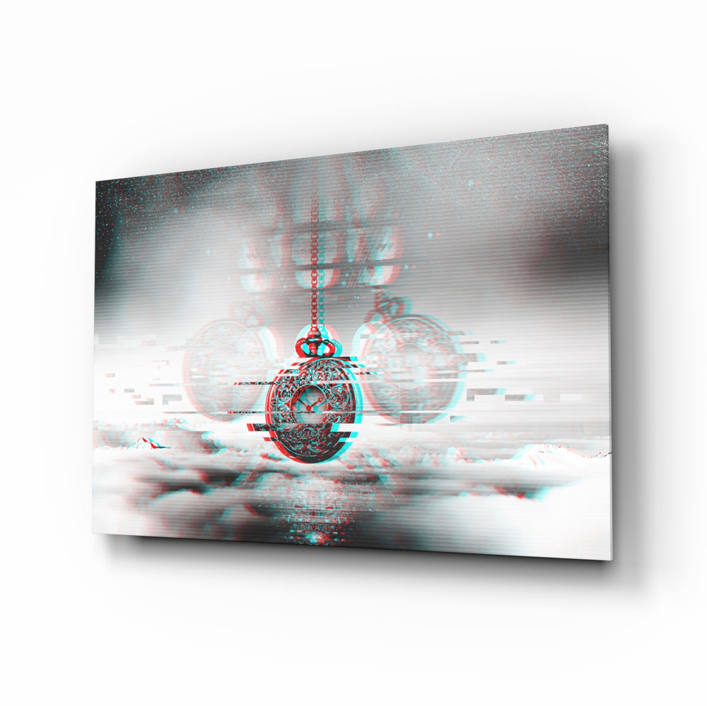 Vintage-glitch panel bringing surreal drama to a contemporary living space