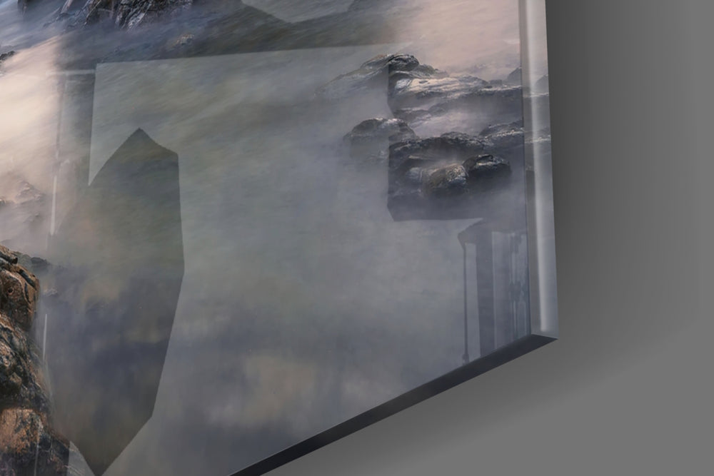 Coastal Cliffs panel catching window light to reveal its tactile grain