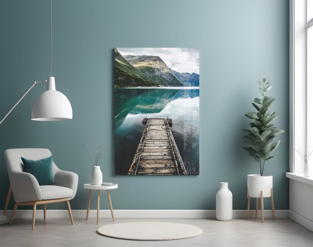 Dock panel adding editorial mood to a hallway