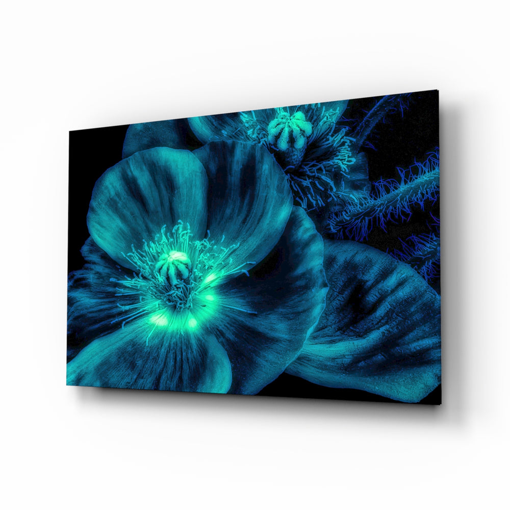 Macro-neon panel bringing dramatic glow to a contemporary lounge