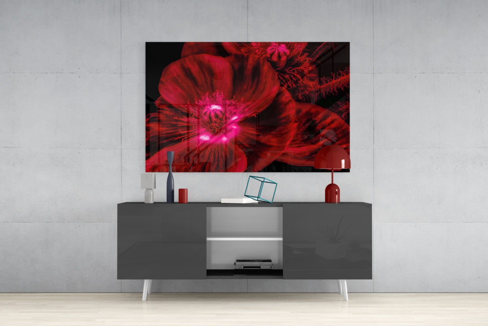 Malvales Flower Glass Wall Art.