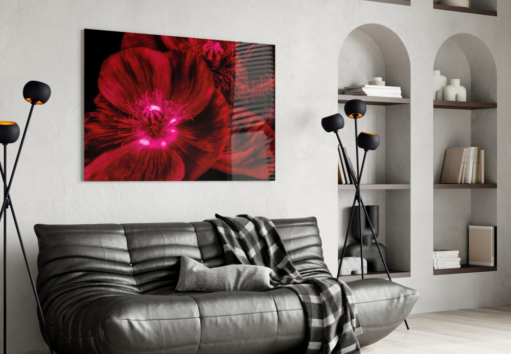 Malvales Flower panel adding editorial mood to a dining room