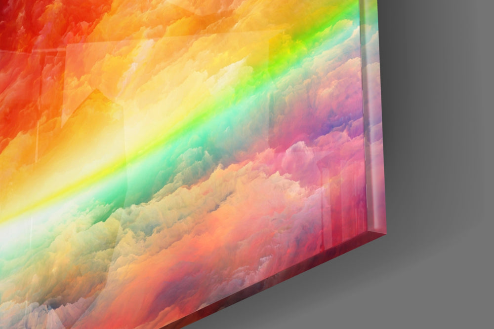 Abstract panel catching window light to reveal its electric saturation
