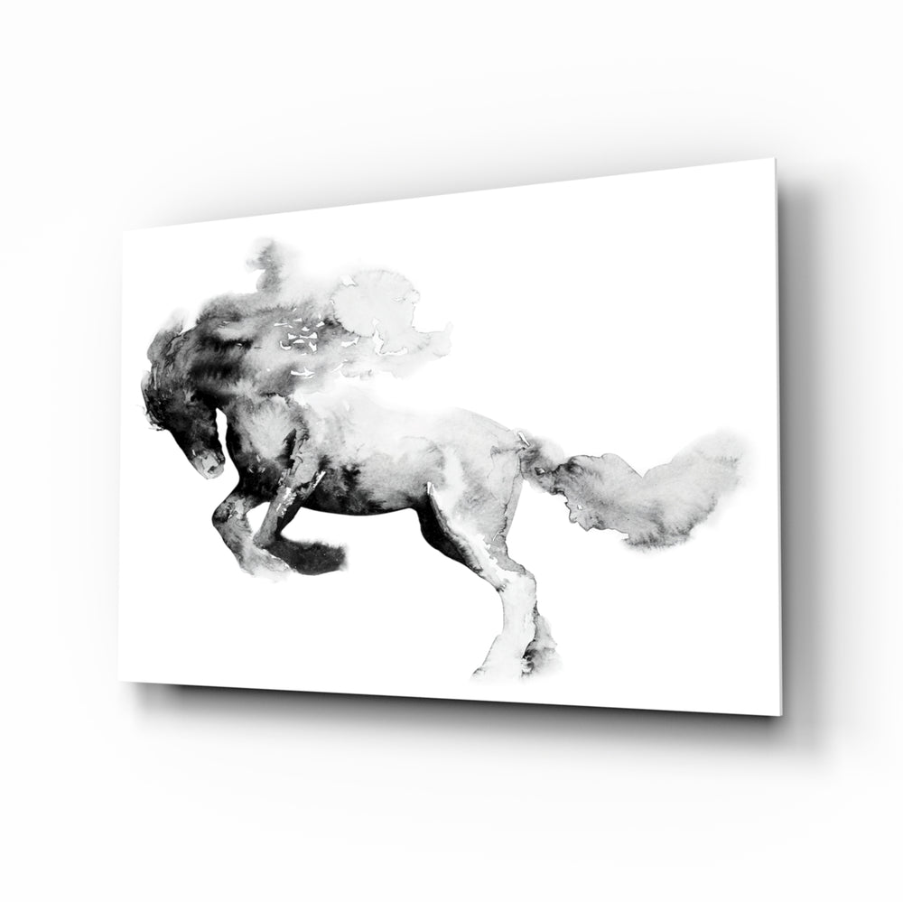 Sumi-classical panel bringing serene flow to a contemporary hallway