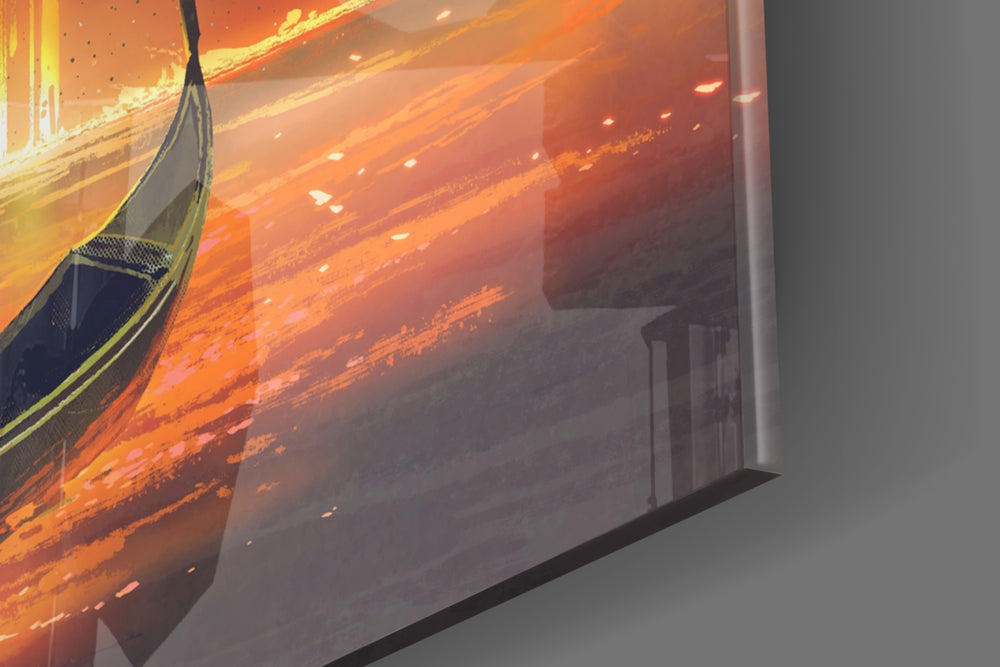 Red Moon panel catching low light to reveal its luminous warmth