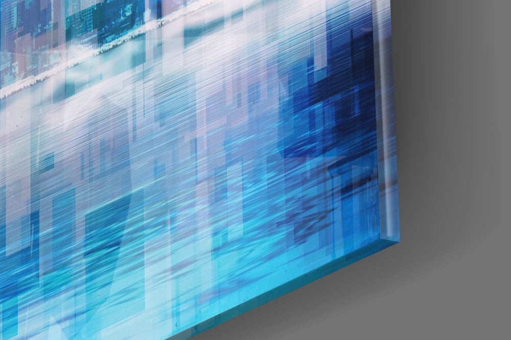 Abstract panel catching window light to reveal its electric calm