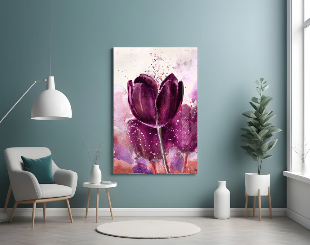 Tulip panel adding editorial mood to a bedroom