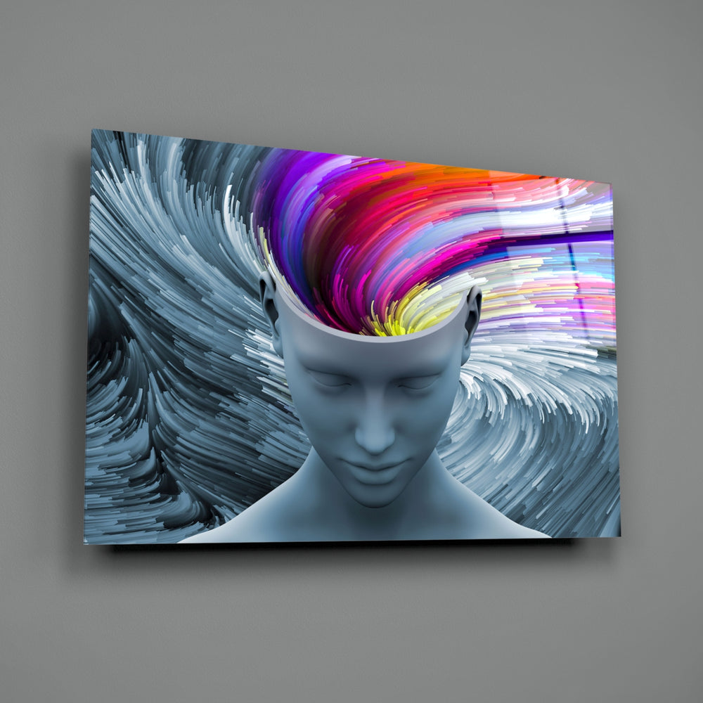Color of Gray close-up showing pearl head with rainbow ribbons streaming from crown