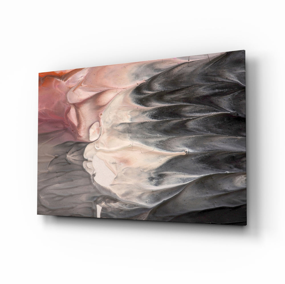 Alcohol-ink-minimalist panel bringing serene softness to a contemporary lounge