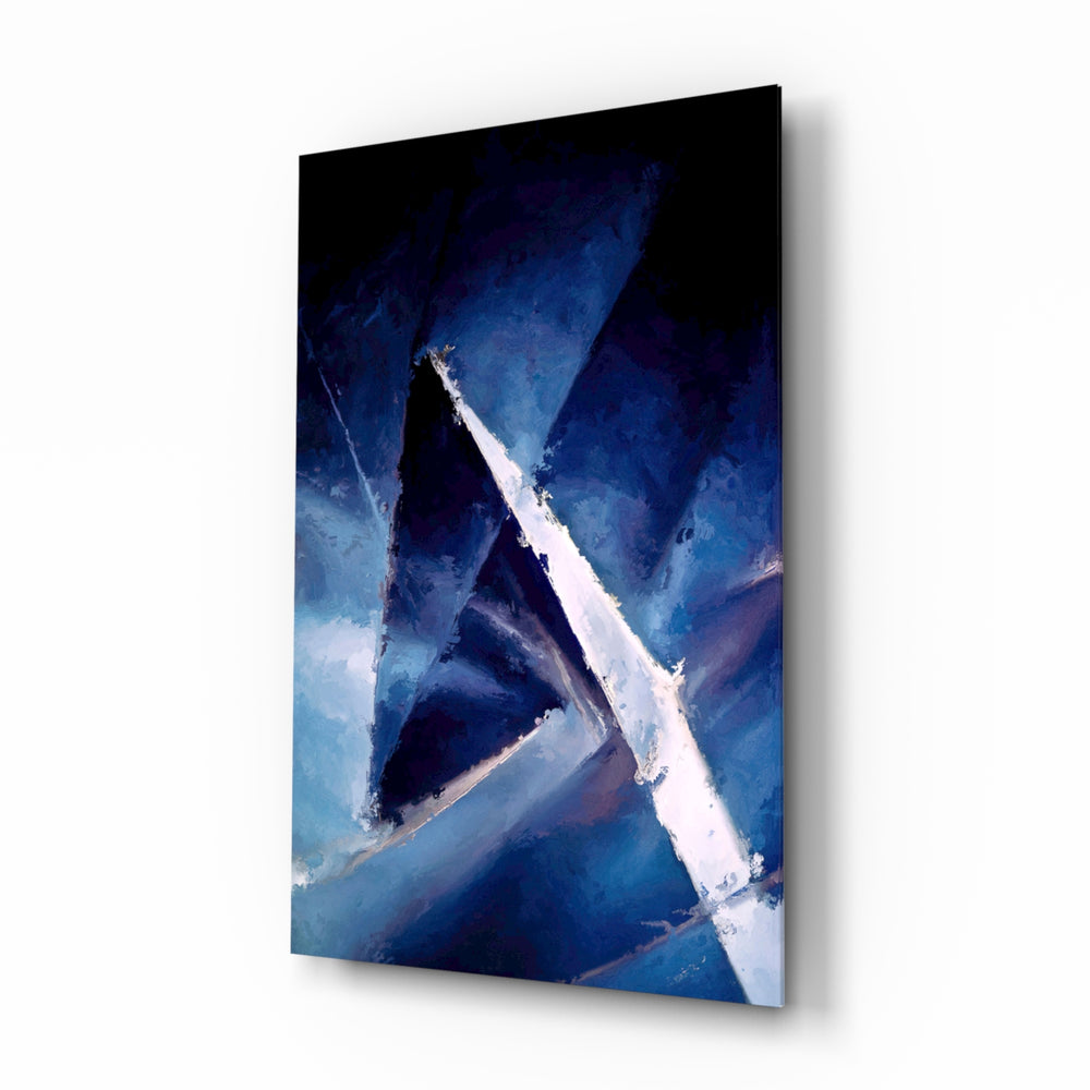 Geometric-oil panel bringing bold drama to a contemporary lounge