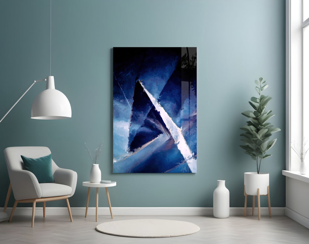 Abstract panel adding editorial mood to a hallway