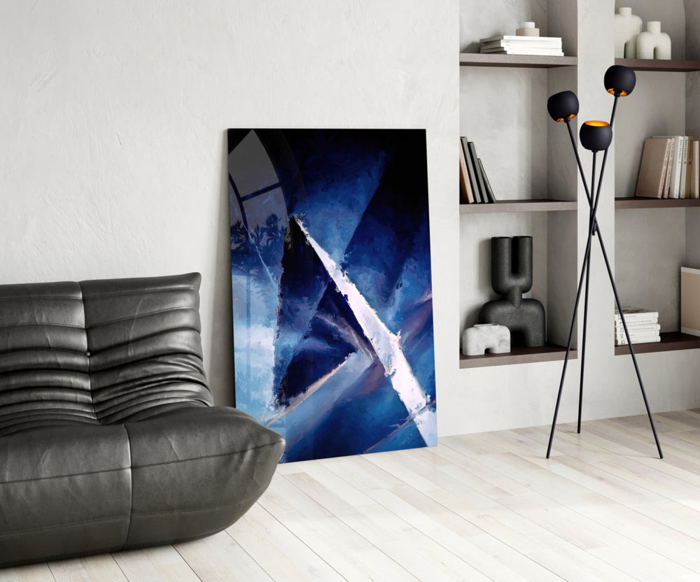 Abstract glass print enhancing an office with cinematic drama
