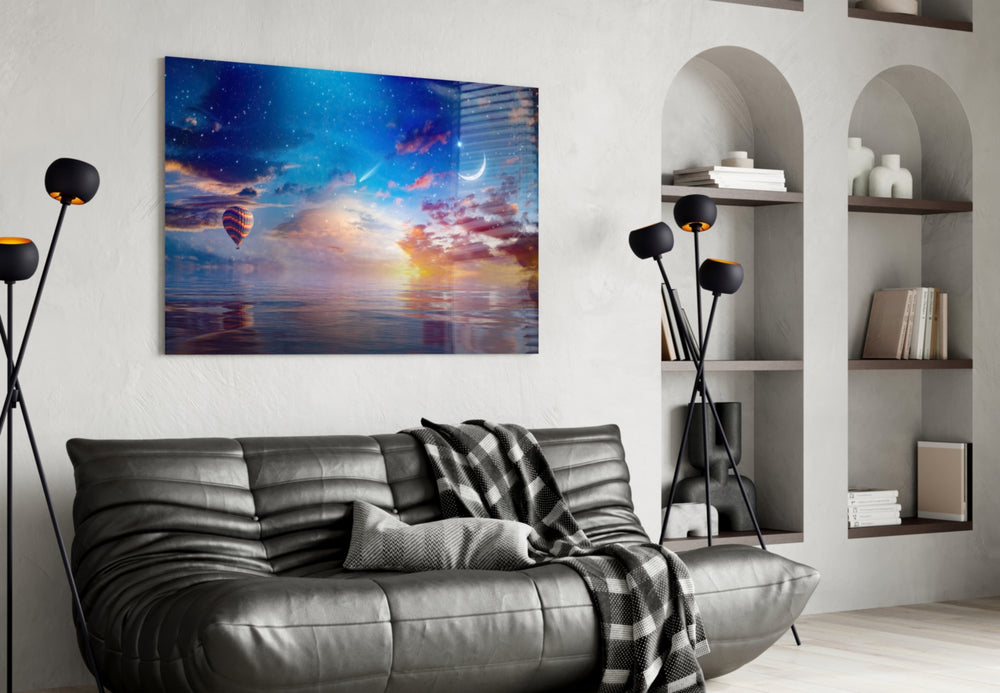Landscape panel adding editorial wonder to a kids room