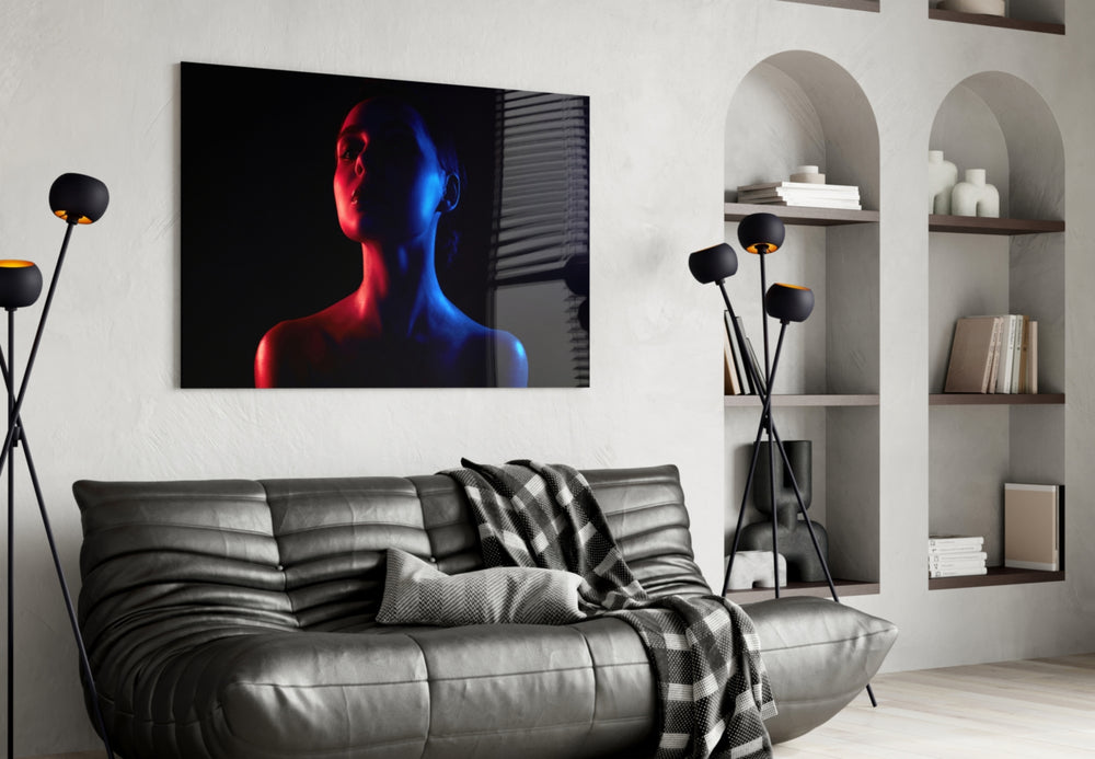 Women's panel adding editorial mood to a living room