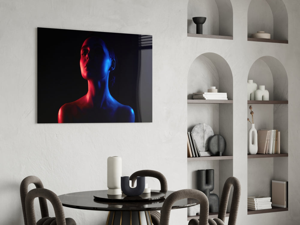 Women's glass print enhancing a study with cinematic drama