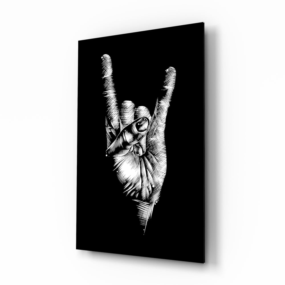 Noir-illustration panel bringing bold drama to a contemporary lounge