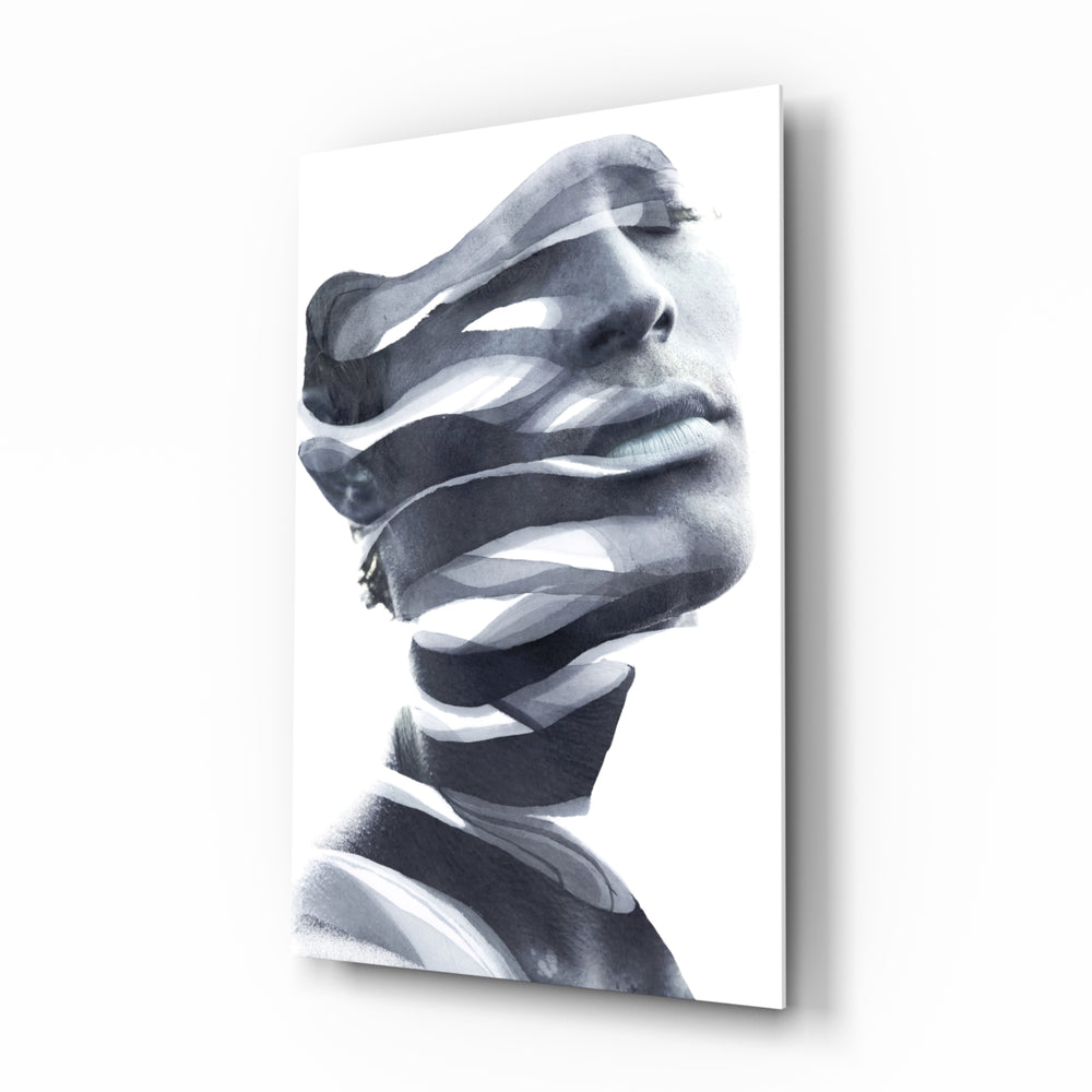 Surreal-monochrome panel bringing contemplative drama to a contemporary lounge