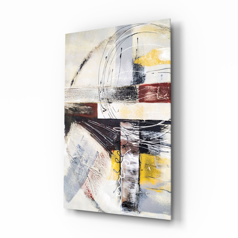 Mixed-media-expressionist panel bringing bold drama to a contemporary lounge
