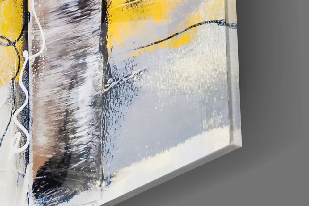 Abstract panel catching window light to reveal its painterly warmth
