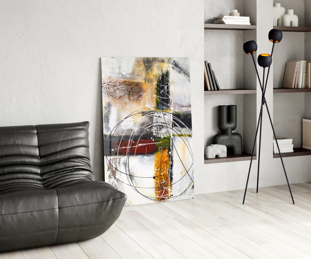Abstract glass print enhancing an office with cinematic drama