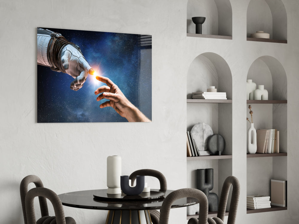 Creation glass print enhancing a kids room with cinematic wonder