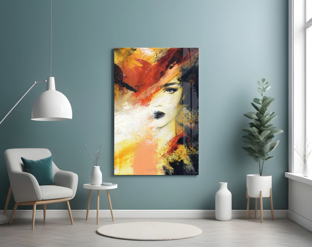 Women's panel adding editorial mood to a living room