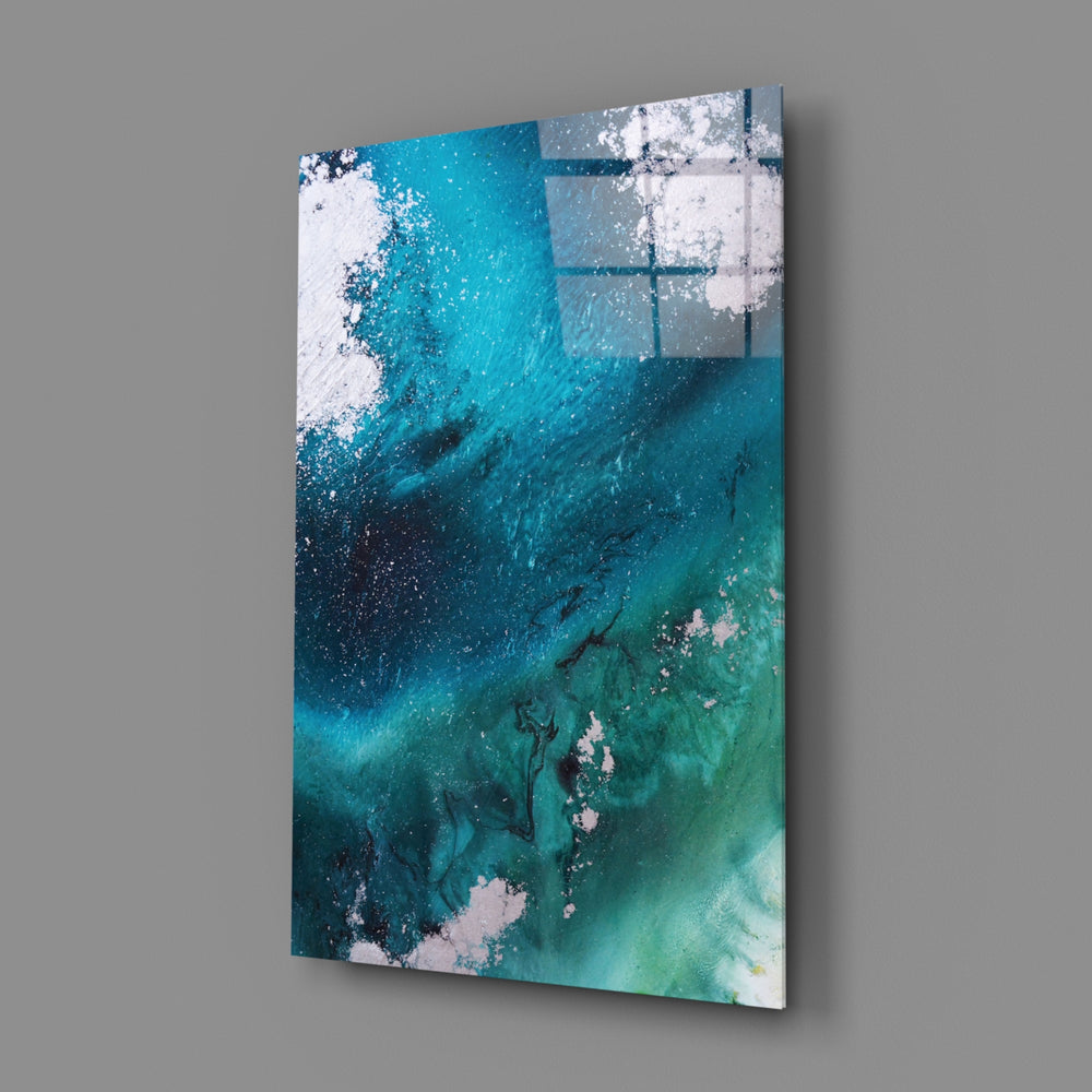 Colors of Abstraction close-up showing turquoise tide with pearl foam