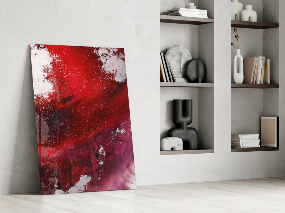 Colors of Abstraction artwork anchoring a wall with bold moody palette