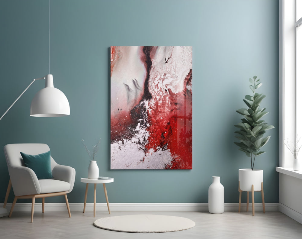 Colors of Abstraction panel adding editorial mood to a living room