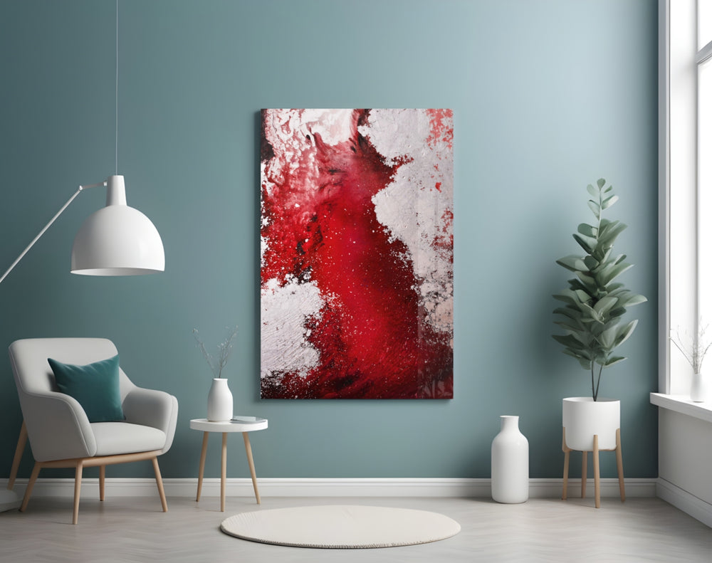Colors of Abstraction panel adding editorial mood to a hallway