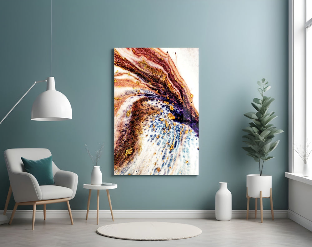 Abstract panel adding editorial mood to a bedroom
