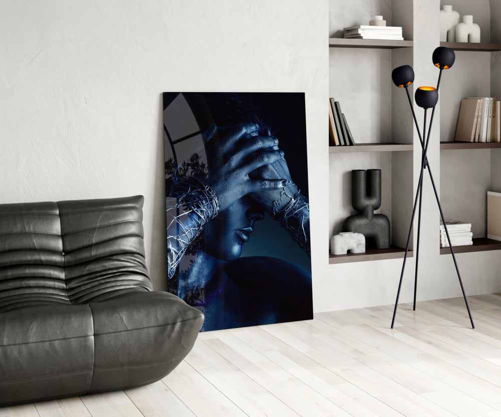 Deep Thought glass print enhancing a study with cinematic drama