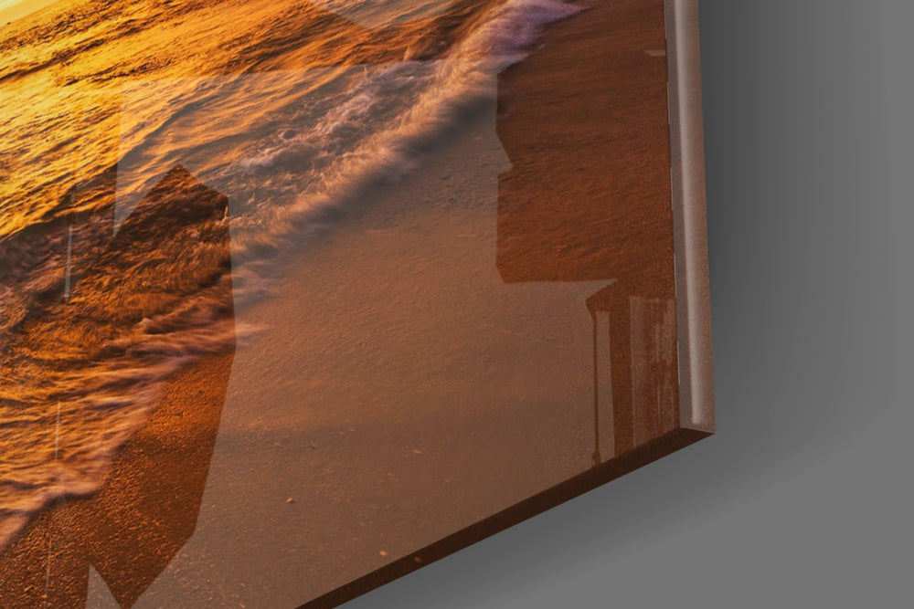 Sunset panel catching window light to reveal its luminous warmth