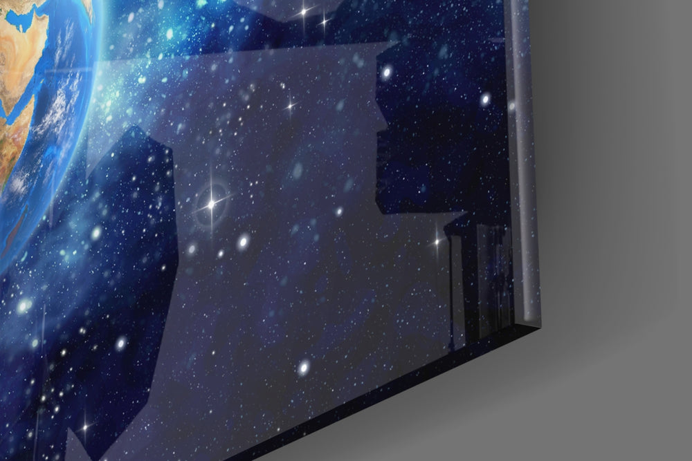 World panel catching low light to reveal its luminous depth