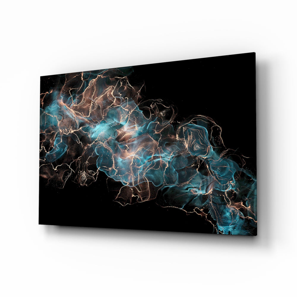 Plasma-cosmic panel bringing electric drama to a contemporary lounge