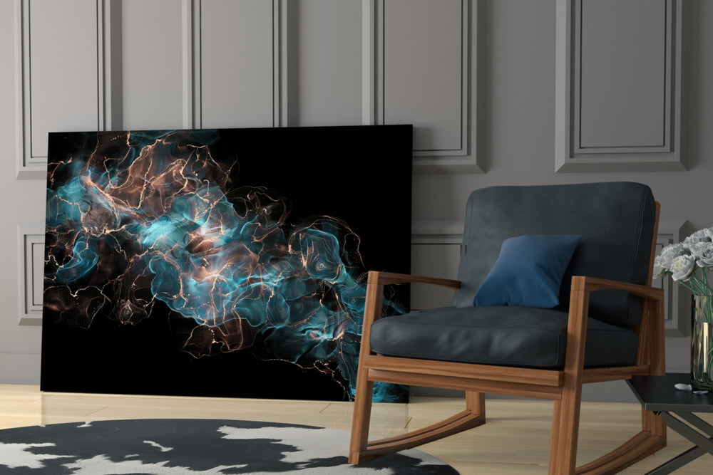 Energy artwork anchoring a wall with bold energetic palette